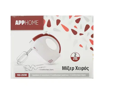 μίξερ χειρός με διακόπτη 5 ταχυτήτων 160-200W