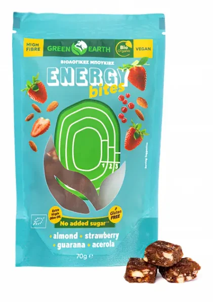 GREENEARTH Energy Bites Αμύγδαλο - Φράουλα 70 GR