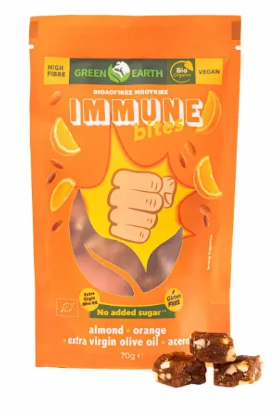 GREENEARTH Immune Bites Αμύγδαλο - Πορτοκάλι 70 GR