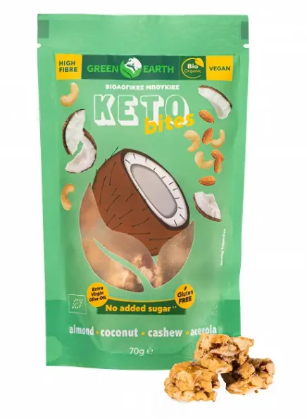 GREENEARTH Keto Bites Κάσιους - Καρύδα 70 GR