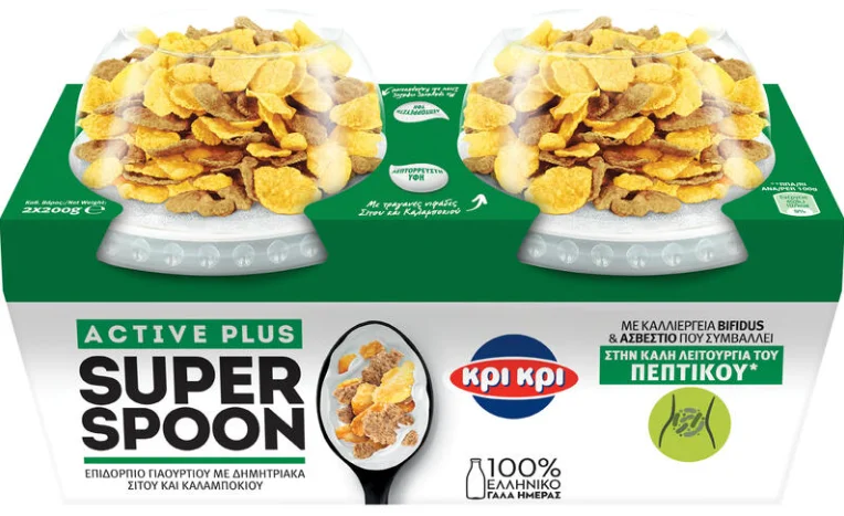 ΚΡΙ ΚΡΙ SUPER SPOON PLAIN ACTIVE PLUS ΜΕ ΔΗΜΗΤΡΙΑΚΑ ΕΠΙΔΟΡΠΙΟ ΓΙΑΟΥΡΤΙΟΥ  2X200g