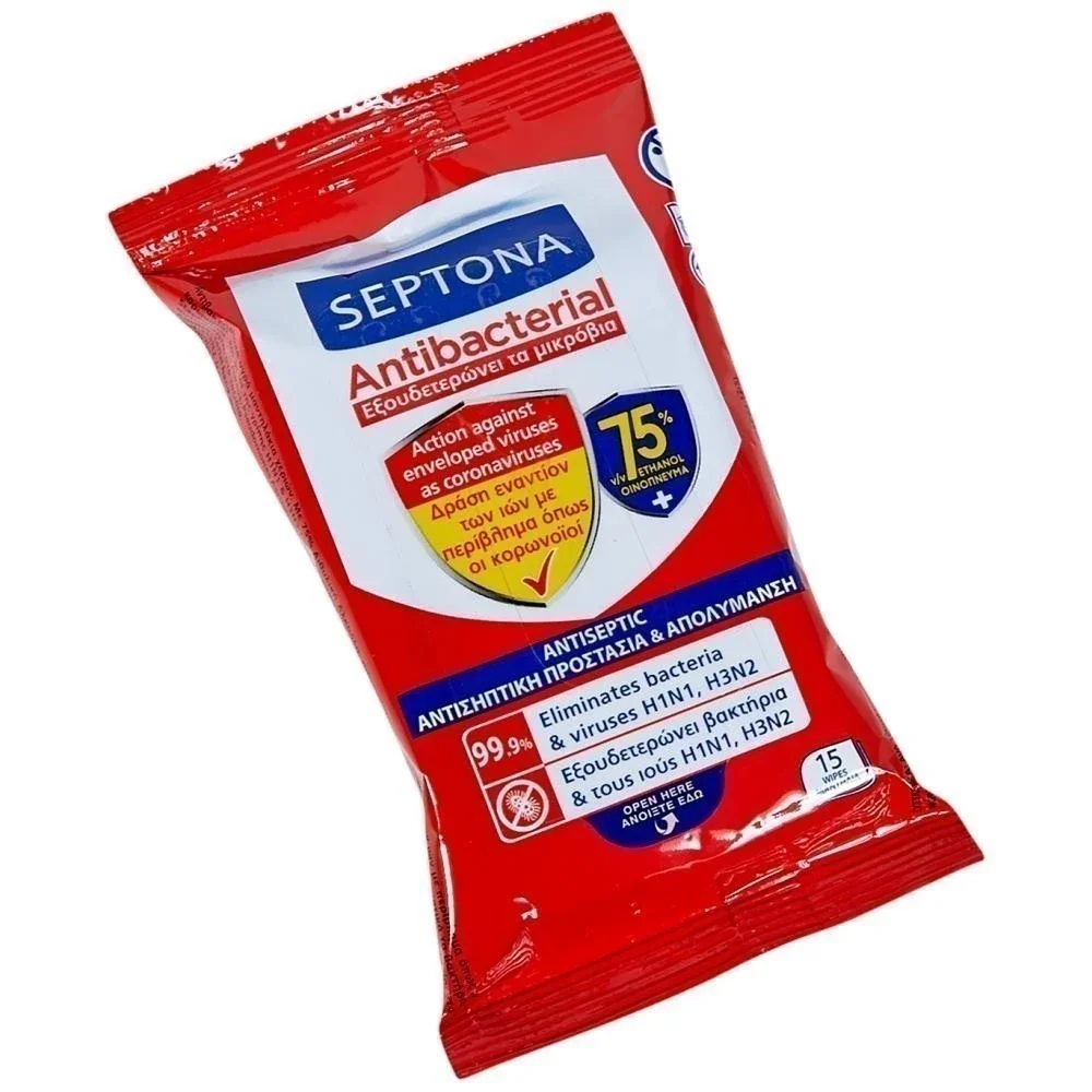Septona Υγρά Αντιβακτηριδιακά Μαντηλάκια 2x15τεμ