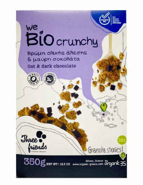 Crunchy Μούσλι Δημητριακών με Βρώμη και Μαύρη Σοκολάτα