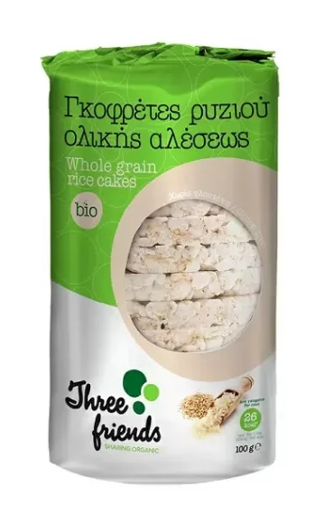 THREE FRIENDS Γκοφρέτες Ρυζιού Ολικής Άλεσης 100 GR