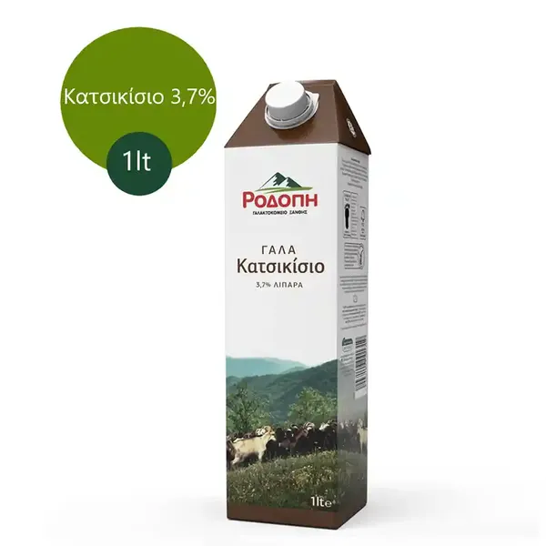 Ροδόπη Γάλα Κατσικίσιο 3,7% Λιπαρά 1lt