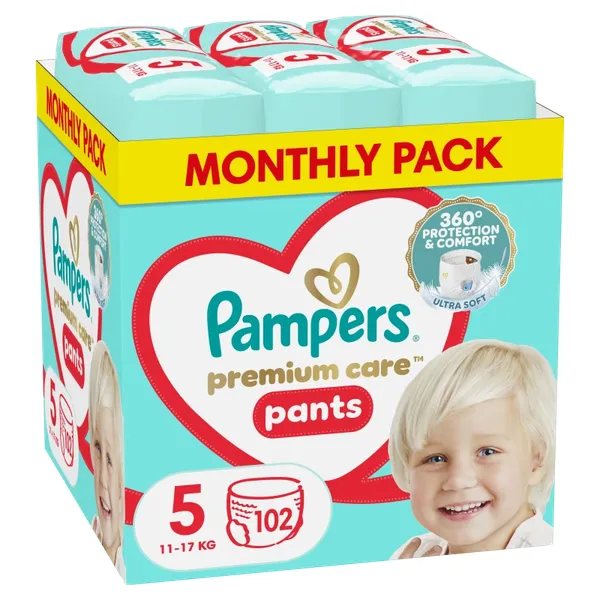 Πάνες Βρακάκι Μέγεθος 5 (11-17kg) Pampers Premium Care Pants (82τεμ)