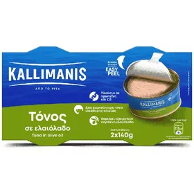 τόνος σε ελαιόλαδο 140g (2τεμ.) (στραγγ.βάρος 182g)