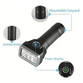 Φακός led USB επαναφορτιζόμενος με 4 λειτουργίες φωτός