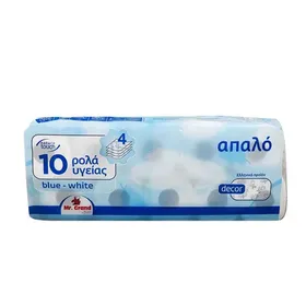 MrGrand Χαρτί Υγείας Blue White 4Φύλλων 10τεμ. 1120γρ.