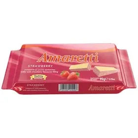 AMARETTI Γκοφρέτα Φράουλα 90g