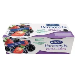 Harmony Επιδόρπιο Γιαουρτιού 1% Φρούτα του Δάσους 2x170g