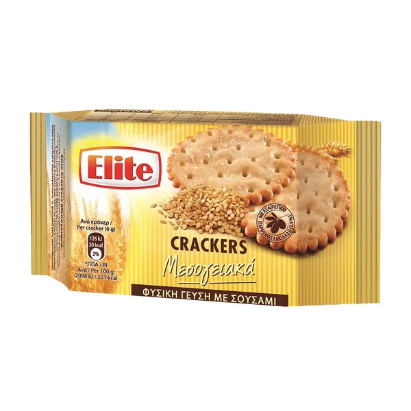 Elite Crackers Μεσογειακά Φυσική Γεύση 105g