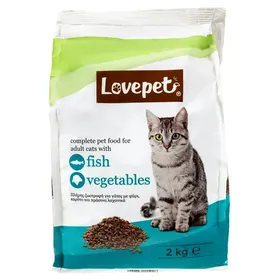 LOVEPET Γατοτροφή Ψάρι Καρότο Λαχανικά 2kg