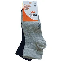 Diana Ημικοντή Γυναικεία Κάλτσα 2 Ζεύγη Γκρι-Μαύρο 2 τεμ.