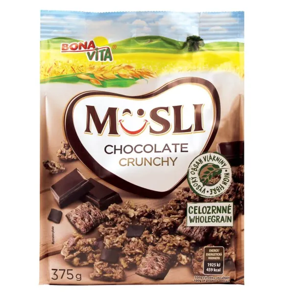 MUESLY CRUNCHY Chocolate, Fruits, Hazelnuts, Strawberry
