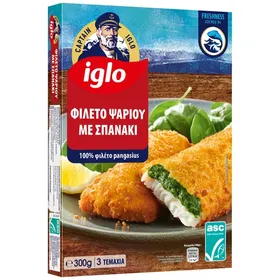 IGLO φιλέτο ψαριού με σπανάκι 300γρ.