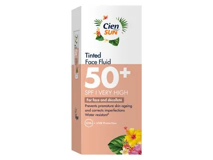 Cien Sun Λεπτόρευστη αντηλιακή κρέμα με χρώμα SPF 50 50 ml