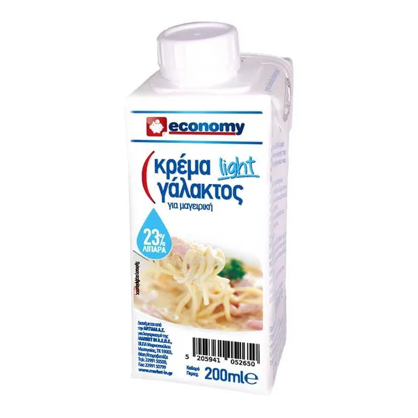 ECONOMY Κρέμα Γάλακτος Light 23% 200ml