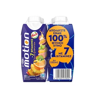 Φυσικός Χυμός 9 Φρούτων 4 τεμ Amita Motion 4x330 ml