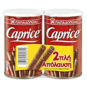 CAPRICE Πουράκια Γκοφρέτα Βιενουάζ Κρέμα Φουντουκιού & Κακάο 2 X 115gr