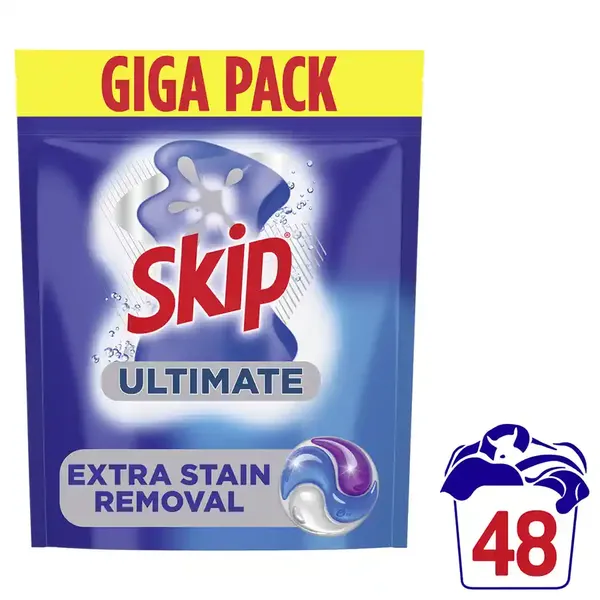 Skip Ultimate Trio Caps Απορρυπαντικό Πλυντηρίου Ρούχων Active Clean 48τεμ. 1,013kg.