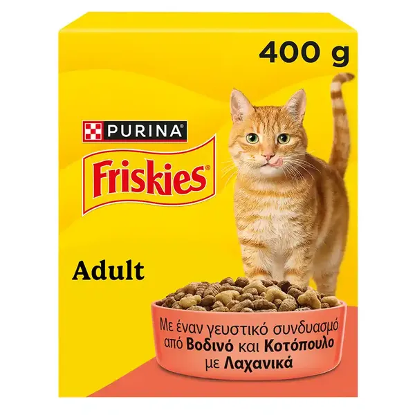 Friskies Adult Ξηρά Τροφή Γάτας Βοδινό, Συκώτι και Κοτόπουλο 400g