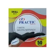 PRACTIC Γάντια Νιτριλίου Small μαύρα 50τεμ