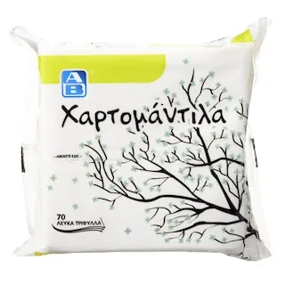 ΑΒ Χαρτομάντιλα Λευκά Τρίφυλλα 70 Τεμάχια