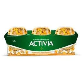 ACTIVIA Επιδόρπιο Γιαουρτιού Τραγανή Απόλαυση Νιφάδες Δημητριακών 3x 188gr
