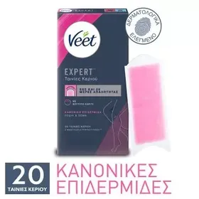 VEET Ταινίες Αποτρίχωσης Expert για Σώμα και Πόδια Κρύο Κερί για Κανονικές Επιδερμίδες 20τμχ.