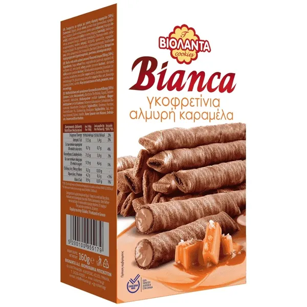 ΒΙΟΛΑΝΤΑ Γκοφρετίνια Bianca Αλμυρή Καραμέλα 160g