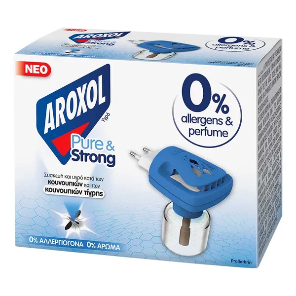 Aroxol Εντομοαπωθητικό Pure & Strong Υγρό Σετ Συσκευή + Ανταλλακτικό