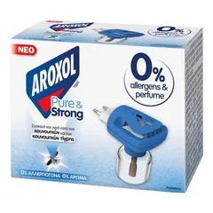 Aroxol Εντομοαπωθητικό Pure & Strong Υγρό Σετ Συσκευή + Ανταλλακτικό