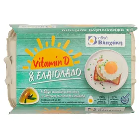 ΒΛΑΧΑΚΗ αυγά αχυρώνα με βιταμίνη D+ ελαιόλαδο 6άδα 53-63 (M)