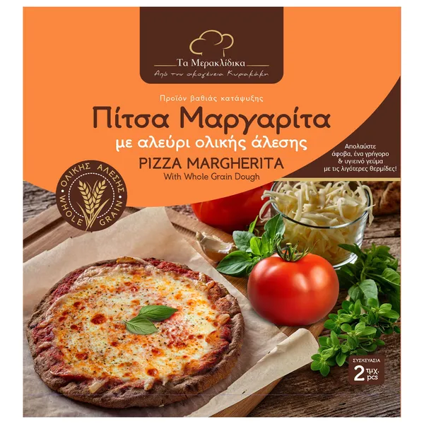 Πίτσα margherita ολικής άλεσης ΤΑ ΜΕΡΑΚΛΙΔΙΚΑ 2 τεμ. 750gr