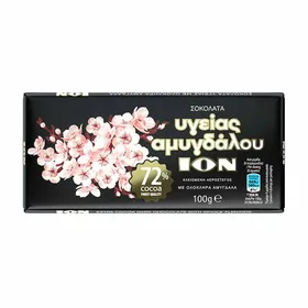 ΙΟΝ Σοκολάτα Υγείας 72% κακάο με ολόκληρα αμύγδαλα 100γρ.
