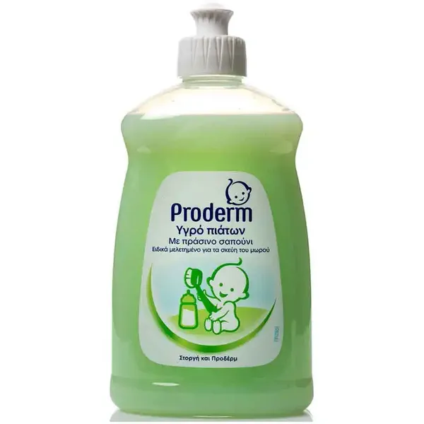 Proderm Βρεφικό Υγρό Απορρυπαντικό Πιάτων Πράσινο Σαπούνι 500ml.