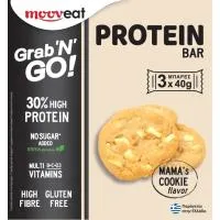 Μπάρες Πρωτείνης Mama's Cookie Grab N GO! MOOVEAT 3x40g