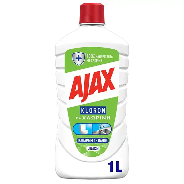 Ajax Kloron Υγρό Καθαριστικό 2σε1 Λεμόνι 1lt.
