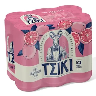 TSIKI Pink Grapefruit Soda Κουτί 6x330ml