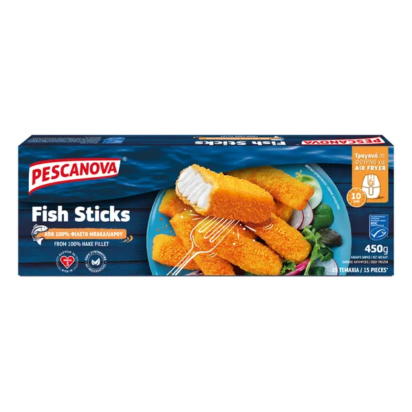 Fish Sticks 15 τεμαχίων καθαρού βάρους 450γρ.