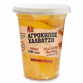 Αγρόκηπος Χαλβατζή Φρουτοσαλάτα Ροδάκινο Ημαθίας Χωρίς Γλουτένη 400γρ.