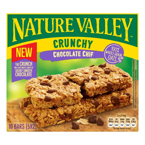 Crunchy Μπάρες Δημητριακών Oats & Chocolate Chips 5 x 42 gr