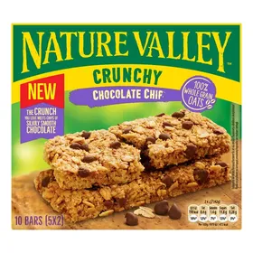 Crunchy Μπάρες Δημητριακών Oats & Chocolate Chips 5 x 42 gr
