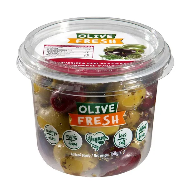 Olive Fresh Ελιές Cokctails Εκπυρηνωμένες Με Ρίγανη & Θυμάρι 150γρ.
