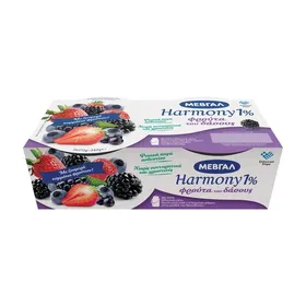 Harmony Επιδόρπιο Γιαουρτιού 1% Φρούτα του Δάσους 2x170g