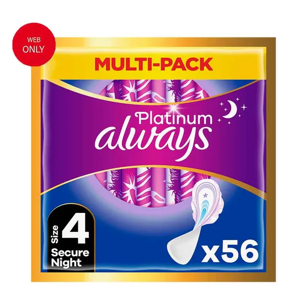 Always Ultra Platinum Σερβιέτες Secure Night (Μέγεθος 4) 56τεμ.