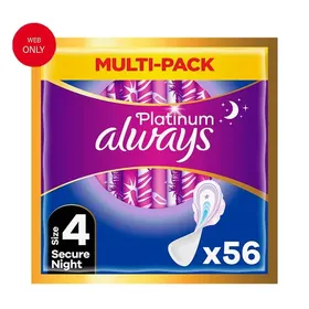 Always Ultra Platinum Σερβιέτες Secure Night (Μέγεθος 4) 56τεμ.