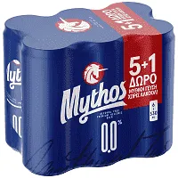 MYTHOS 0.0% Μπίρα Χωρίς Αλκοόλ 4x330ml +2 Δώρο