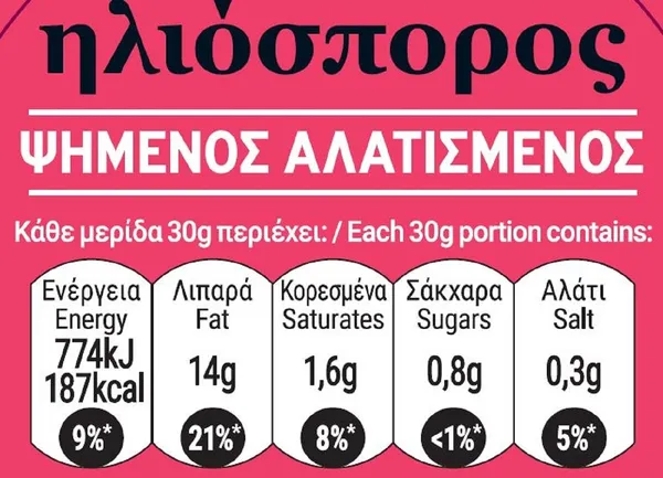 Ηλιόσπορος αλατισμένος / ανάλατος